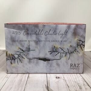 Raz Imports Christmas Lights Connectable Cluster Lights Warm White 1500 Lights